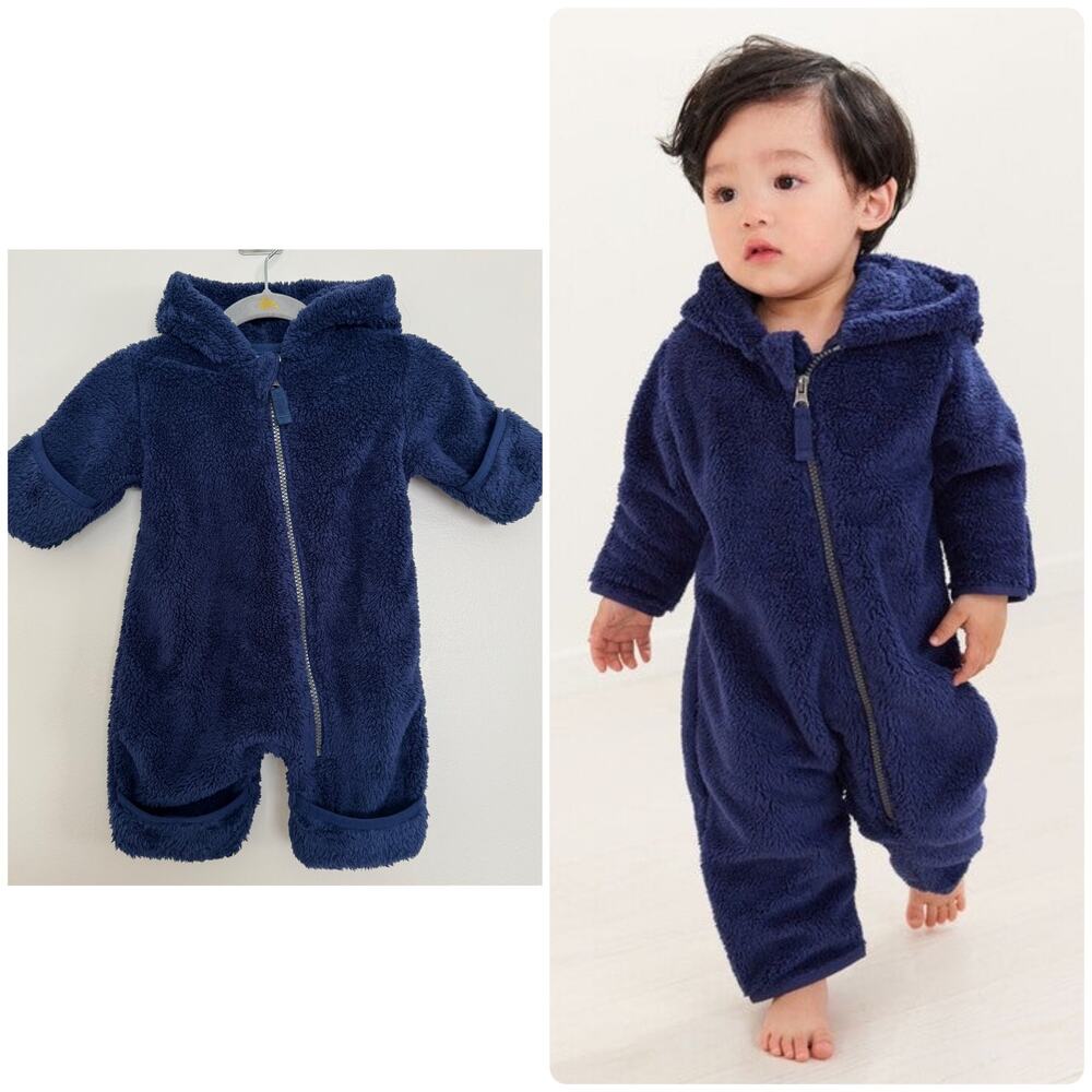 Hanna Andersson Zip Up Cool Weather Suit in Navy Blue